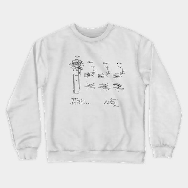 Gun Design Vintage Patent Hand Drawing Crewneck Sweatshirt by TheYoungDesigns